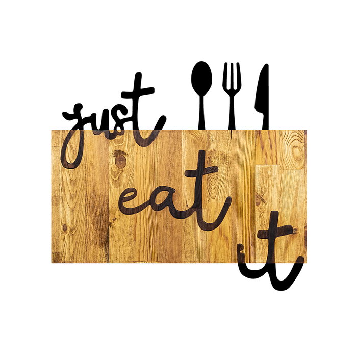 Wallity Just Eat It Escultura de pared en Nogal y Negro
